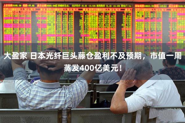 大盈家 日本光纤巨头藤仓盈利不及预期，市值一周蒸发400亿美元！